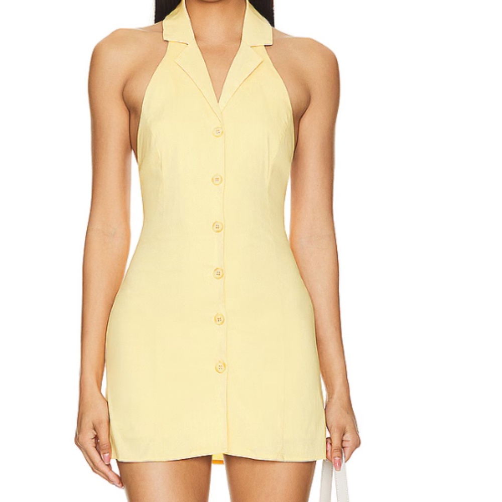 NWT - Button Down Mini Dress in Yellow